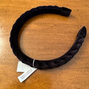 J Crew Factory Black Velvet Braided Headband
